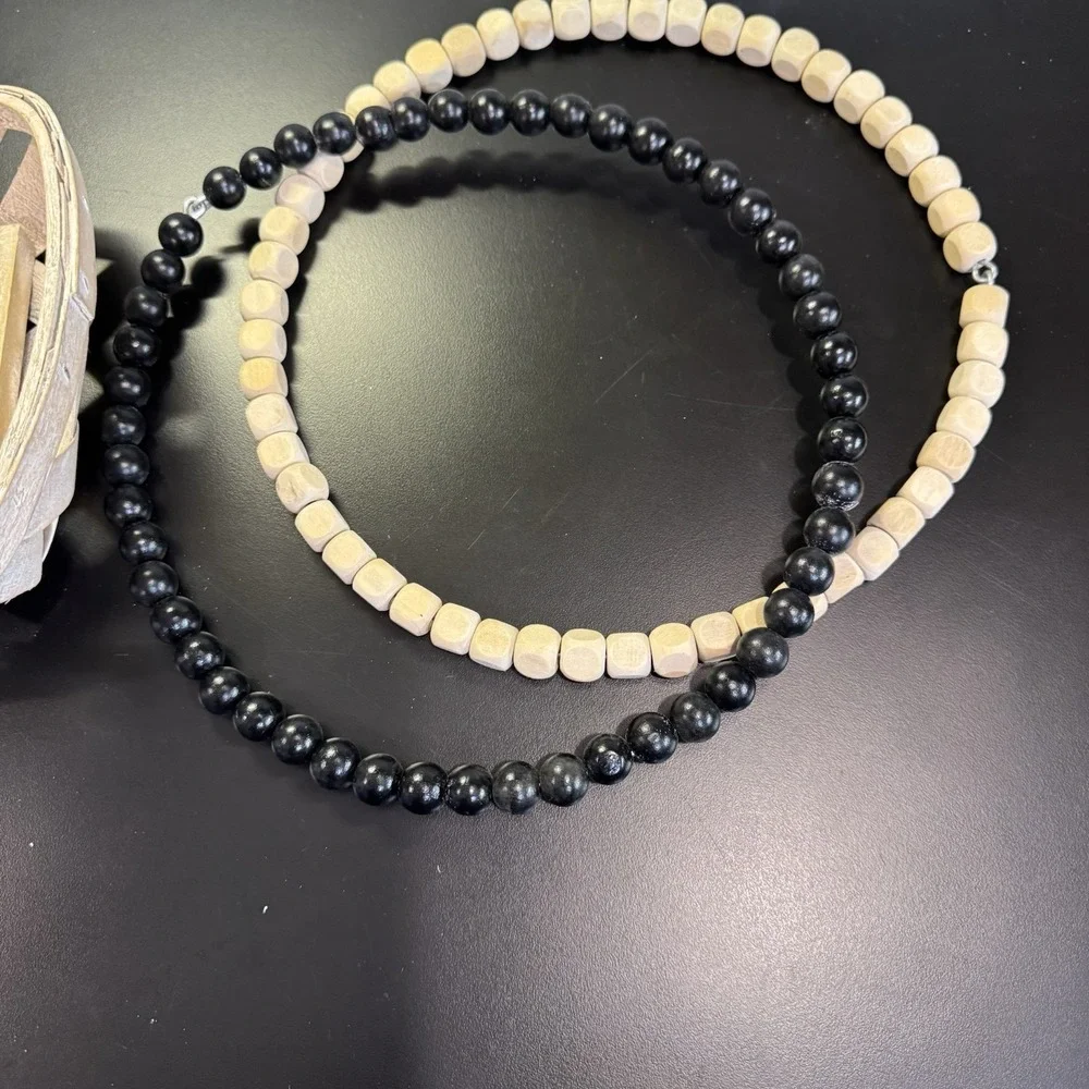 Wood Bead‎ Black Brown & Basket 